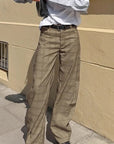 British Style Plaid High Waist Trousers for Women