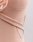 Chic Vacation Style Pink Rose Dress