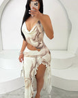 Spring Summer Women's Color Block Off Shoulder Dress
