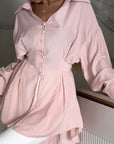 SHEIN Autumn Long Sleeve V-Neck Button Shirt