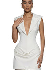 Elegant Deep V Neck Mini Dress for Women