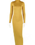 Elegant High Neck Long Sleeve Dress