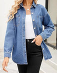 Loose-Fit Long Sleeve Denim Shirt for Women