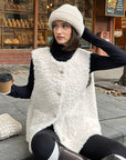 Chic White Faux Fur Vest for Women