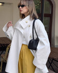 Vintage White Long Coat for Women