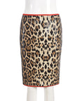 Fashionable Leopard Print Sequin Mini Skirt