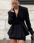 Fashionable Black Shirt and Skirt Set for Women
