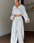 Casual Pink Hoodie Set for Women