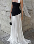 Elegant Black and White Maxi Dress for Women