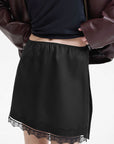 Summer Lace Trim A-Line Skirt for Women