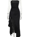 Elegant Strapless Bodycon Dress with Slit