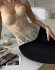 Sexy Embroidered Fishbone Bustier for Women