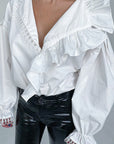 Autumn Women's Fashion V-Neck Long Sleeve Shirt