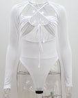 Summer Sexy Hollow Out Long Sleeve Bodysuit