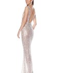 Elegant Sequin Mermaid Dress with Bow Decoration