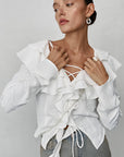 French Style Ruffled Long Sleeve Blouse