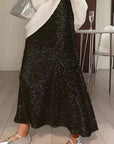 Fashion Sequined High Waist Maxi Skirt