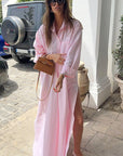 French Casual Loose Shirt Dress for Women