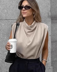 French Minimalist Sleeveless Top for Women