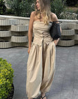 Trendy Solid Color Casual Balloon Pants for Women