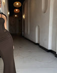 Chic Strapless Bodycon Dress with Ribbons