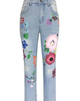 High-Quality Printed Women's Straight Leg Jeans
