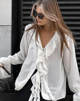 French Chiffon Ruffle Cardigan for Women
