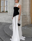 Elegant Black and White Maxi Dress for Women