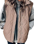 Fashionable Casual Sleeveless Cotton Vest with Zipper
