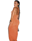 Ruffled Backless Bodycon Dress
