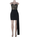 French Style Sexy Lace Strapless Mini Dress