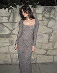 Elegant Polka Dot Dress with Square Neck