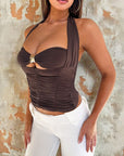 Fashionable Halter Top with Metal Ring