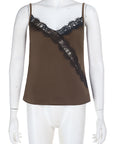 Sexy Lace Satin Camisole Top for Summer