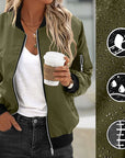 Women's Waterproof Fabric Zip Pocket Jacket