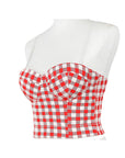 Sexy Adjustable Strap Plaid Sports Bra