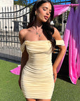 Elegant Off-Shoulder Dress with Ruffles