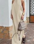 Casual Cotton Linen Halter Dress for Women