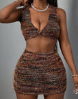 Sexy Slim Fit Crop Top and Skirt Set for Women