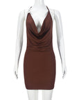 Sexy Slim Fit Deep V Neck Backless Dress