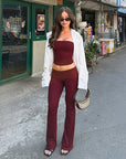 Stylish Sleeveless Crop Top and Pants Set
