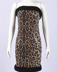 Chic Strapless Leopard Sequin Dress