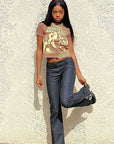 Trendy Short Sleeve Crop Top for Women