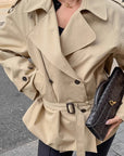 Stylish Long Sleeve Belted Coat for Women