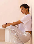 Stylish Sheer Mesh Wide Leg Pants for Women