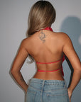 Satin Backless Top for Spring and Summer