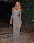 Elegant Polka Dot Dress with Square Neck