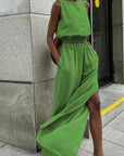 Summer Cotton Linen Two-Piece Set for Women