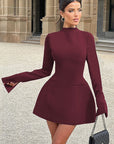 Chic Backless Long Sleeve Dress for Women