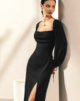 Elegant French Style Puff Sleeve Dress
